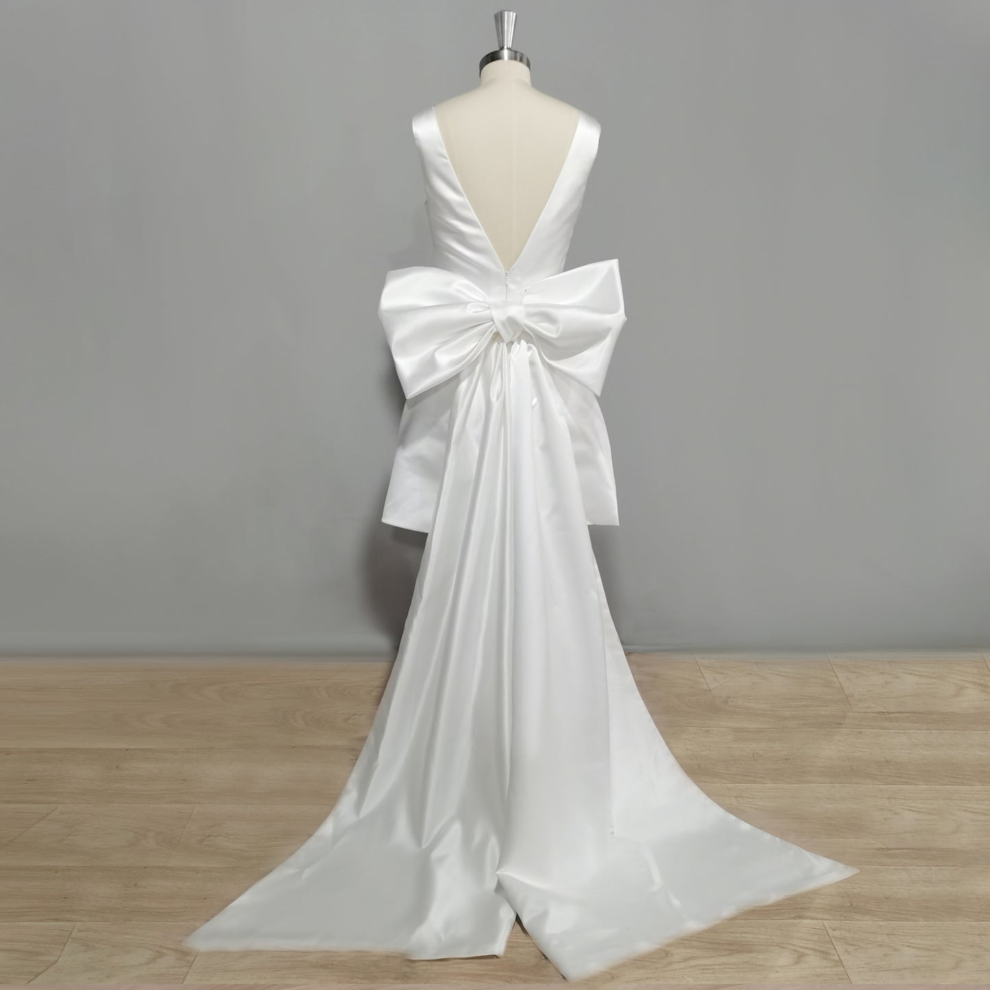 2025 Detachable Big Bow Mini Wedding Dress Sleeveless Short Bridal Gown Women Modern Backless Wedding Gown