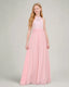 Pink Halter LaceJunior Bridesmaid Dress Front View