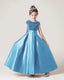 Sky Blue Front Sequin Flower Girls Dress
