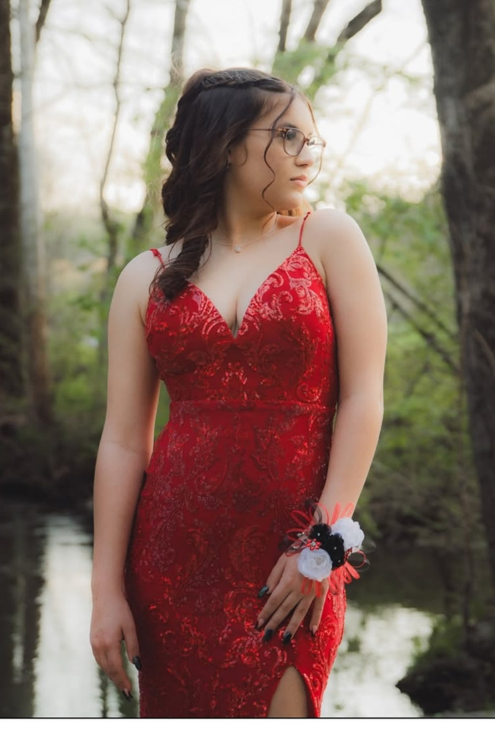 Sequin Spaghetti Straps Mermaid Red Prom Dress