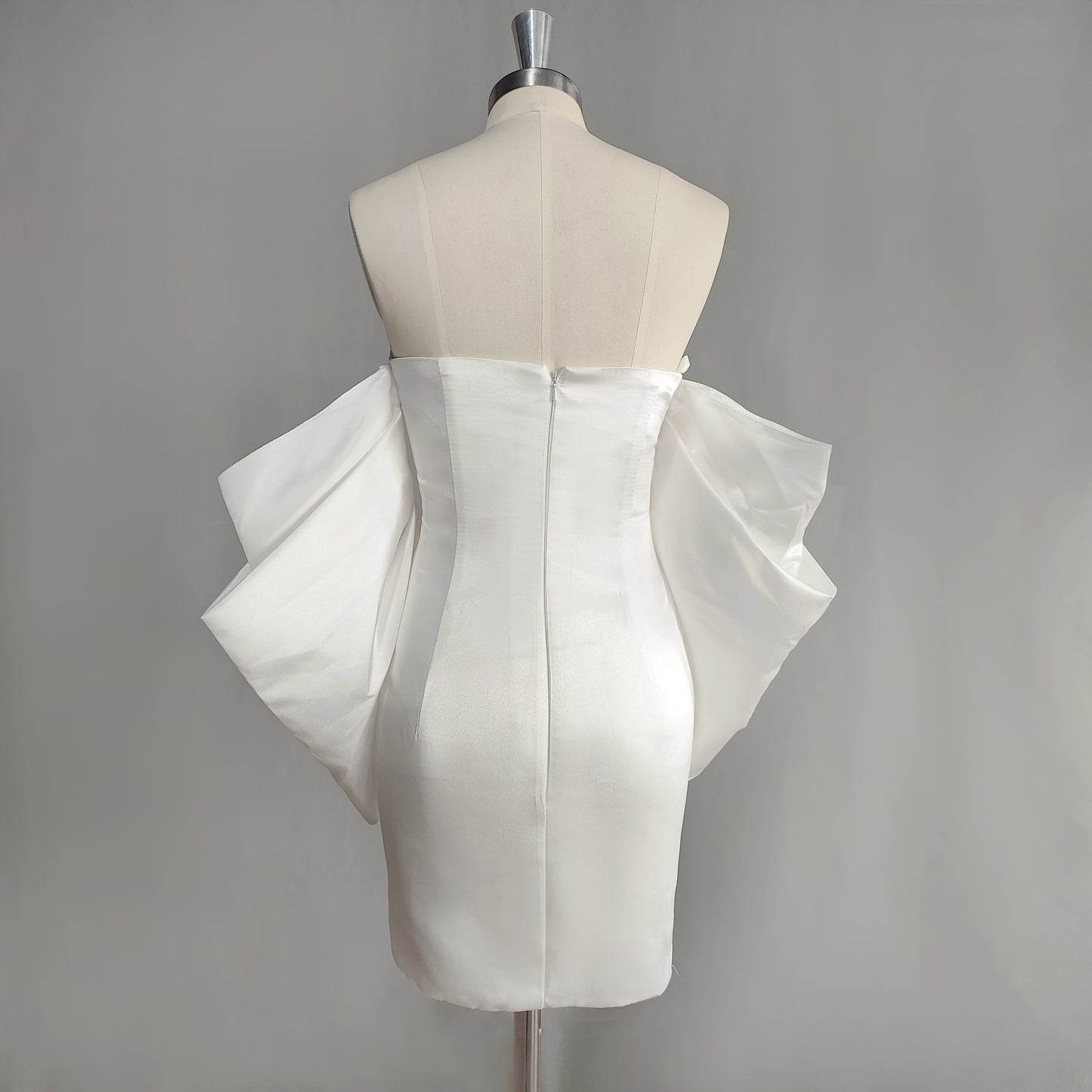 2025 Puff Sleeves Simple Mini Wedding Dress Elegant Short Bridal Gown Women Modern Wedding Gown