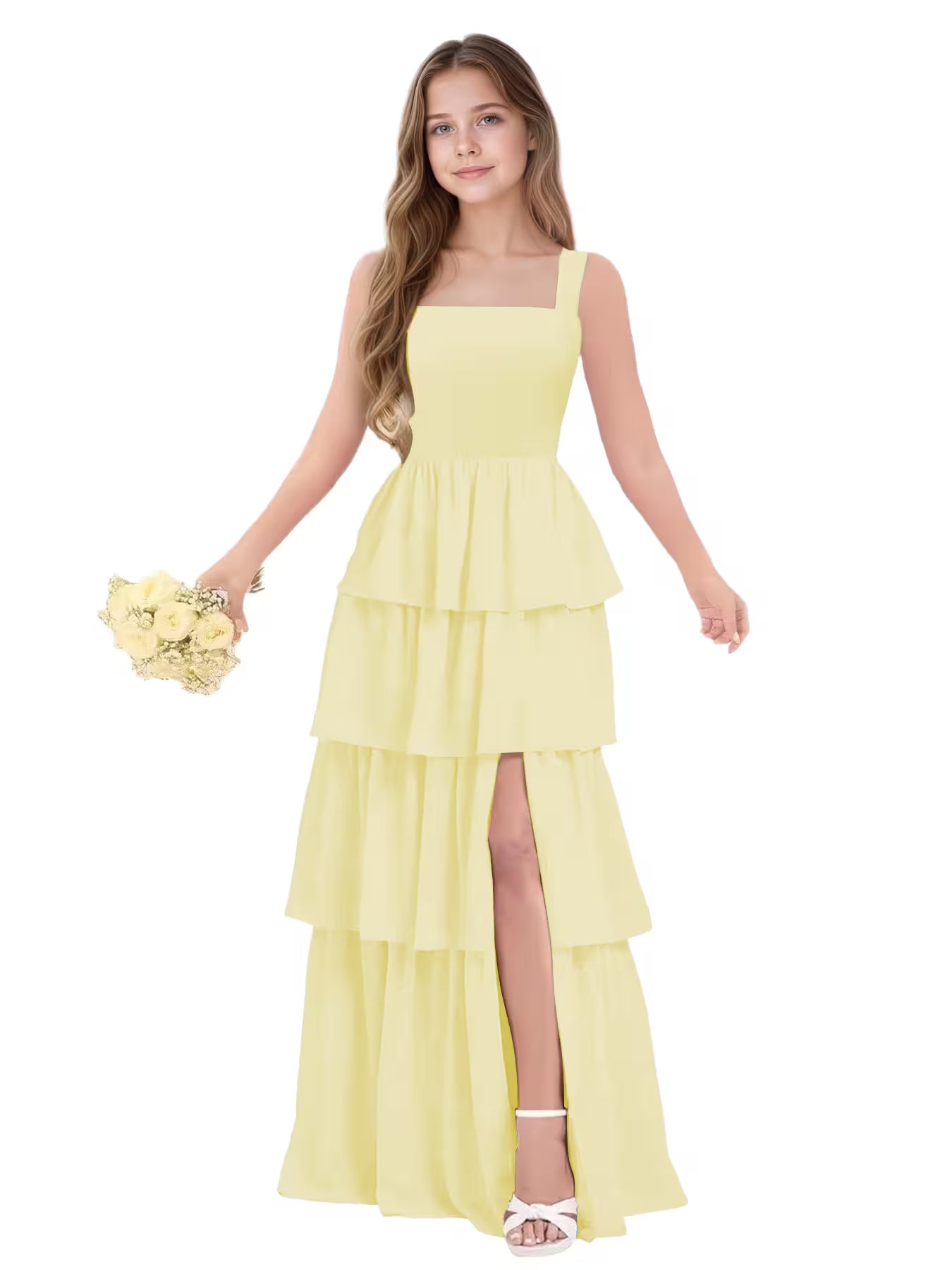Yellow Junior Bridesmaid Dress for Girls