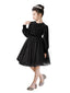 Dideyttawl Spring Girls Short Velvet Girls Formal Dress Elegant Formal Dress Lantern Long Sleeves Girls Birthday Party Dress