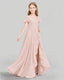 Dideyttawl Junior Bridesmaid Dress with Flutter Sleeves and Ruffle Split Chiffon Gown