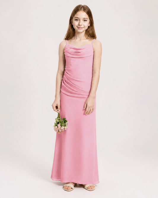 Peony Chiffon Sheath Junior Bridesmaid Dress Front View