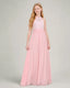 Dideyttawl Lace and Chiffon Junior Bridesmaid Dress with Halter Neck