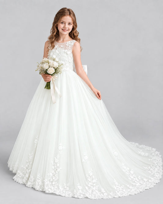 Ivory Ball Gown First Communion Dresses Front
