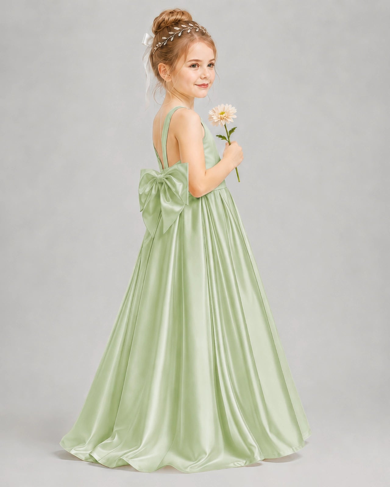 Sage Green Flower Girl Dress