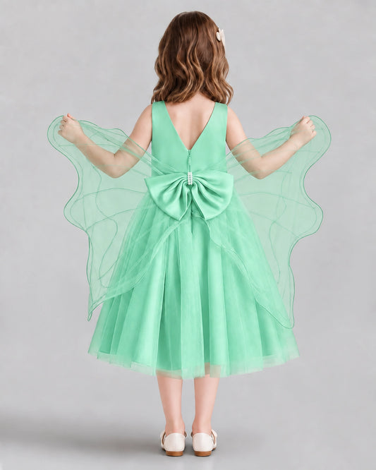 Mint Green Ball Gown Girls Formal Dresses Back