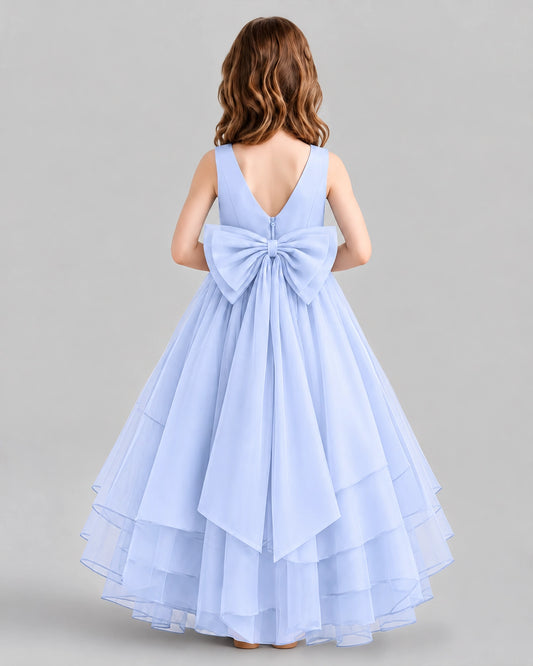 Lavender Ball Gown Flower Girl Dresses Back