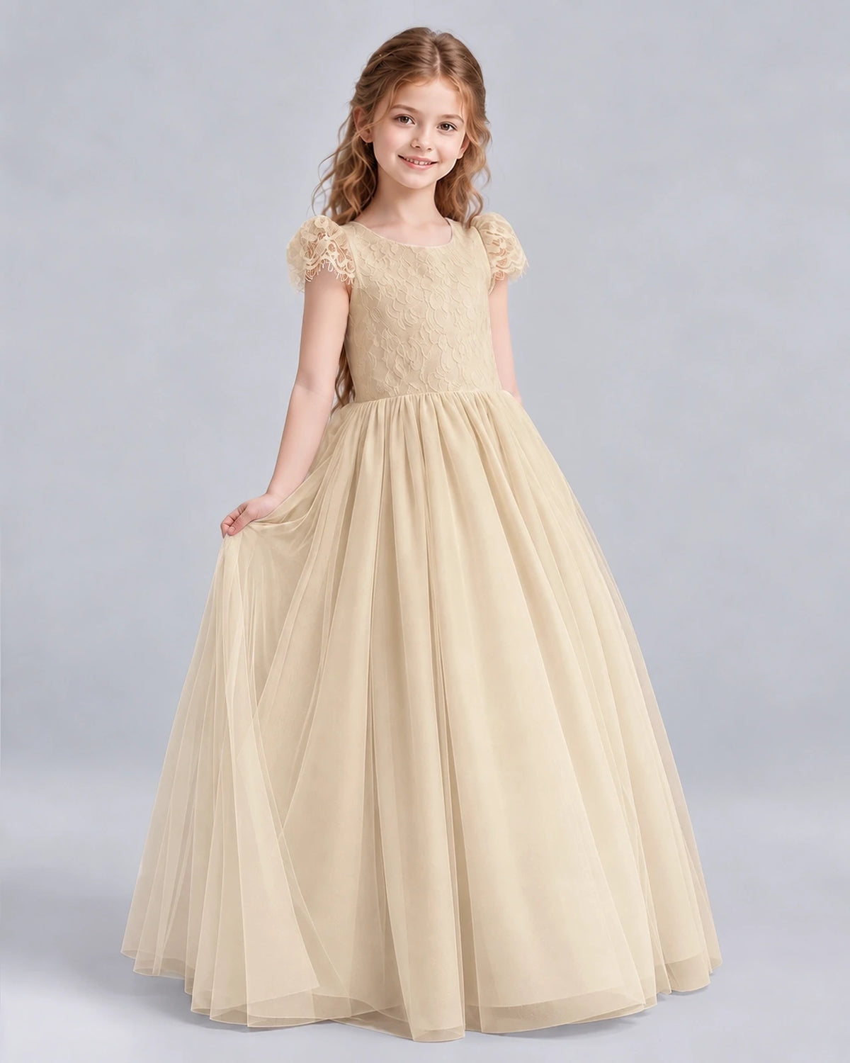 Champagne Ball Gown First Communion Dresses Side