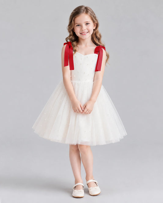 Burgundy A-line Flower Girl Dresses Front