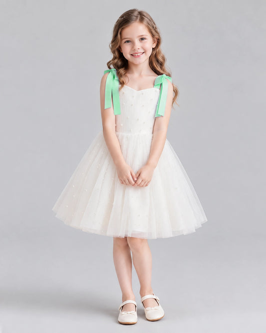 Mint Green A-line Flower Girl Dresses Front