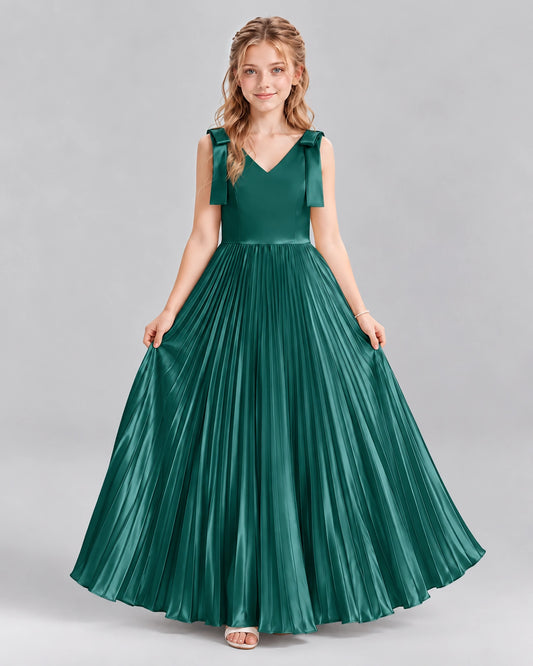 Peacock A-line Junior Bridesmaid Dresses Front