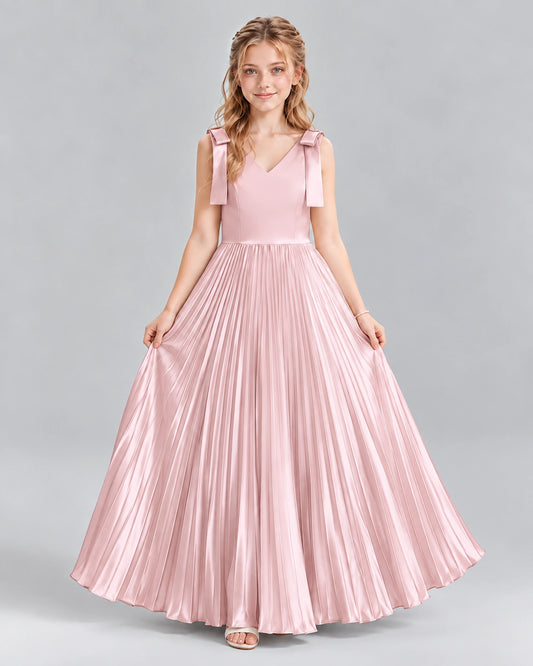 Pink A-line Junior Bridesmaid Dresses Front