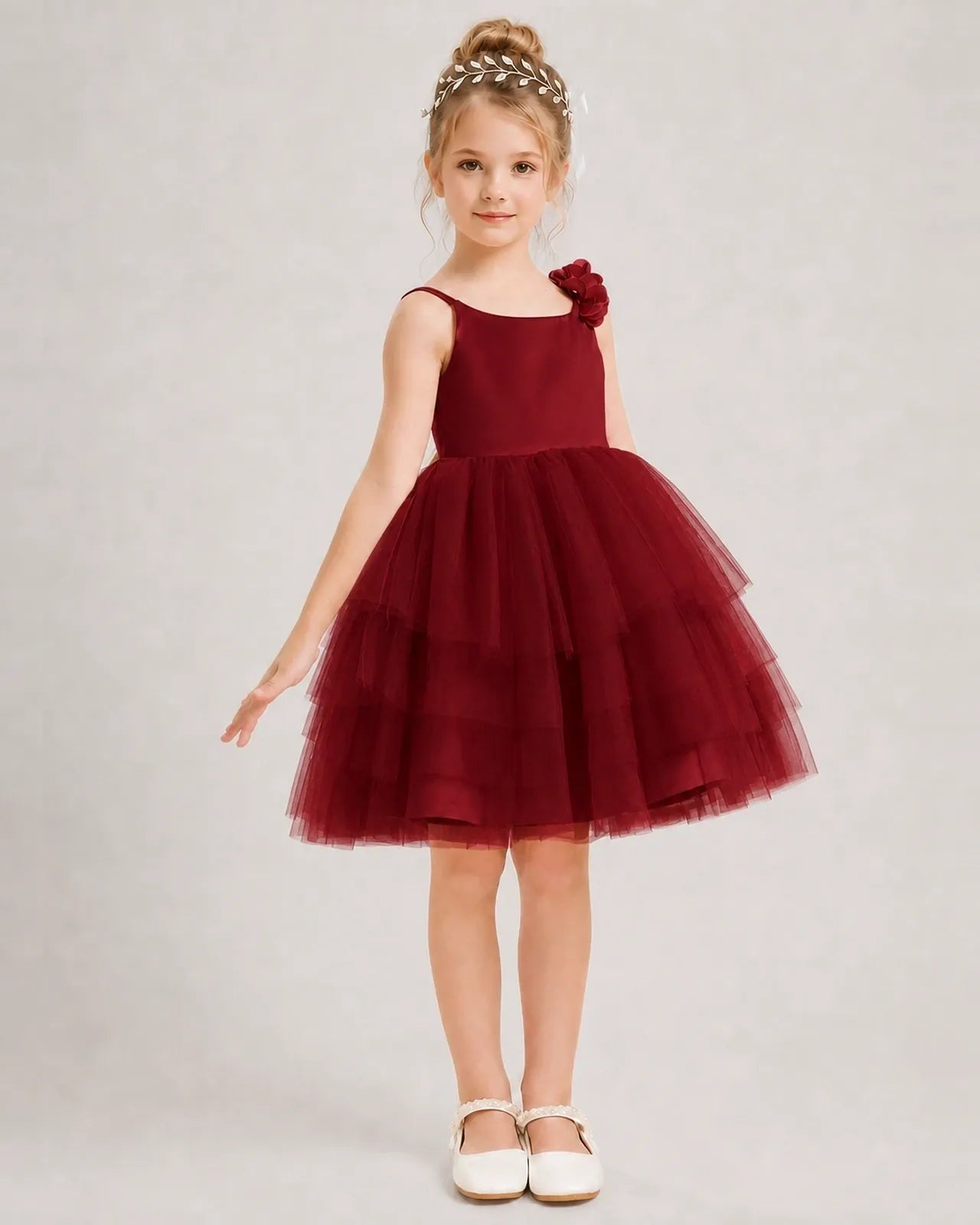 Windred Tulle A-line Girls Formal Dress Front View
