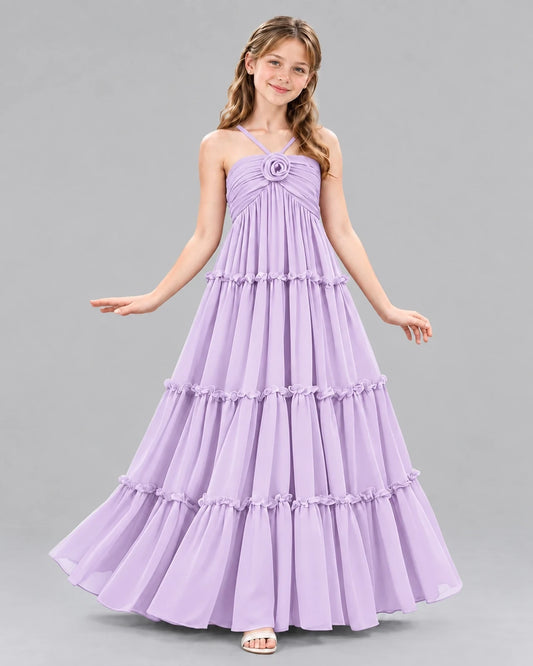 Lavender Ball Gown Junior Bridesmaid Dresses Front