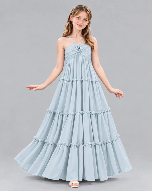 Mist Ball Gown Junior Bridesmaid Dresses Front