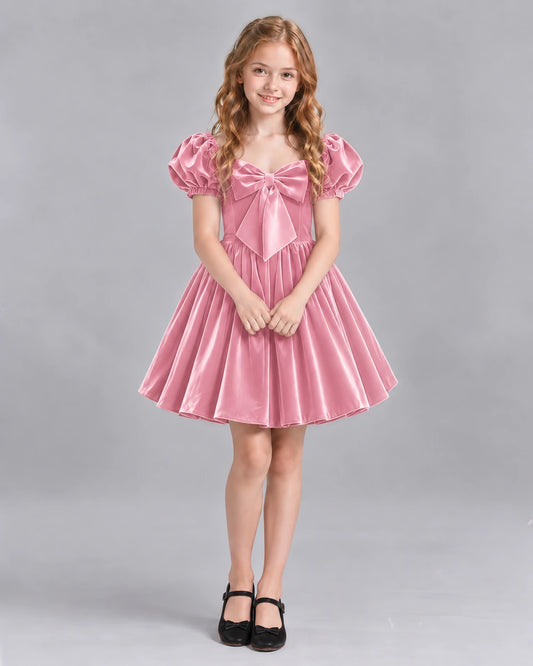 Pink A-line Girls Formal Dress Front