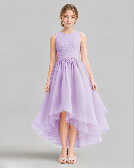 Lavender A-line Girls Formal Dresses Front