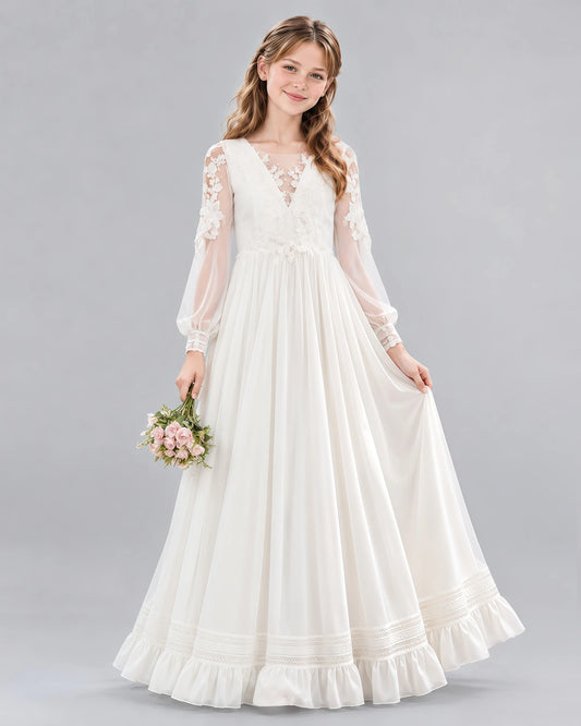 Ivory Ball Gown First Communion Dresses Front