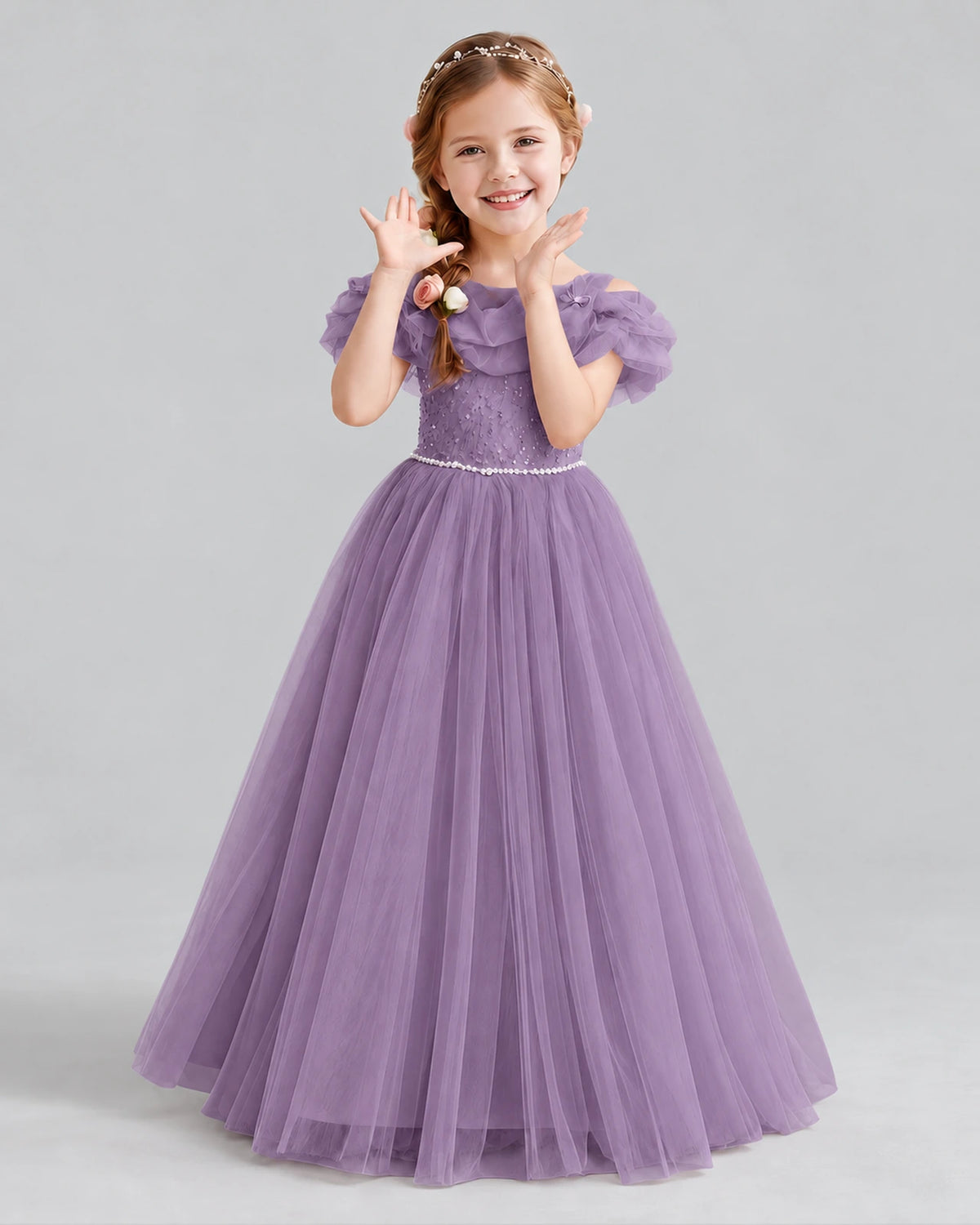 Wisteria Ball Gown Flower Girl Dress Front
