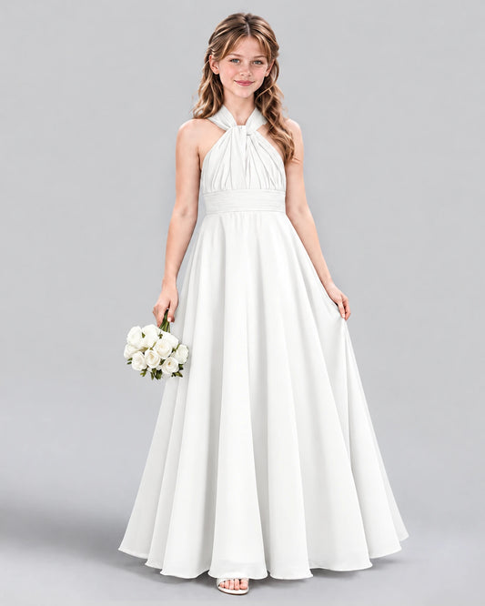 Ivory A-line Junior Bridesmaid Dress Front