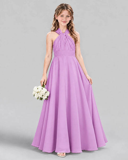 Lilac A-line Junior Bridesmaid Dress Front
