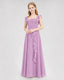 Dideyttawl Chiffon Junior Bridesmaid Dress with Ruffle Slit & Square Neck