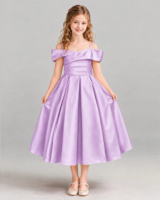 Lilac A-line Junior Bridesmaid Dress Front
