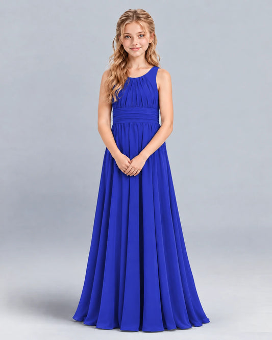 Royal Blue A-line Junior Bridesmaid Dress Front