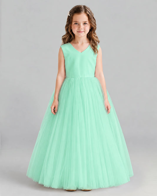 Turquoise Ball Gown Flower Girl Dress Front