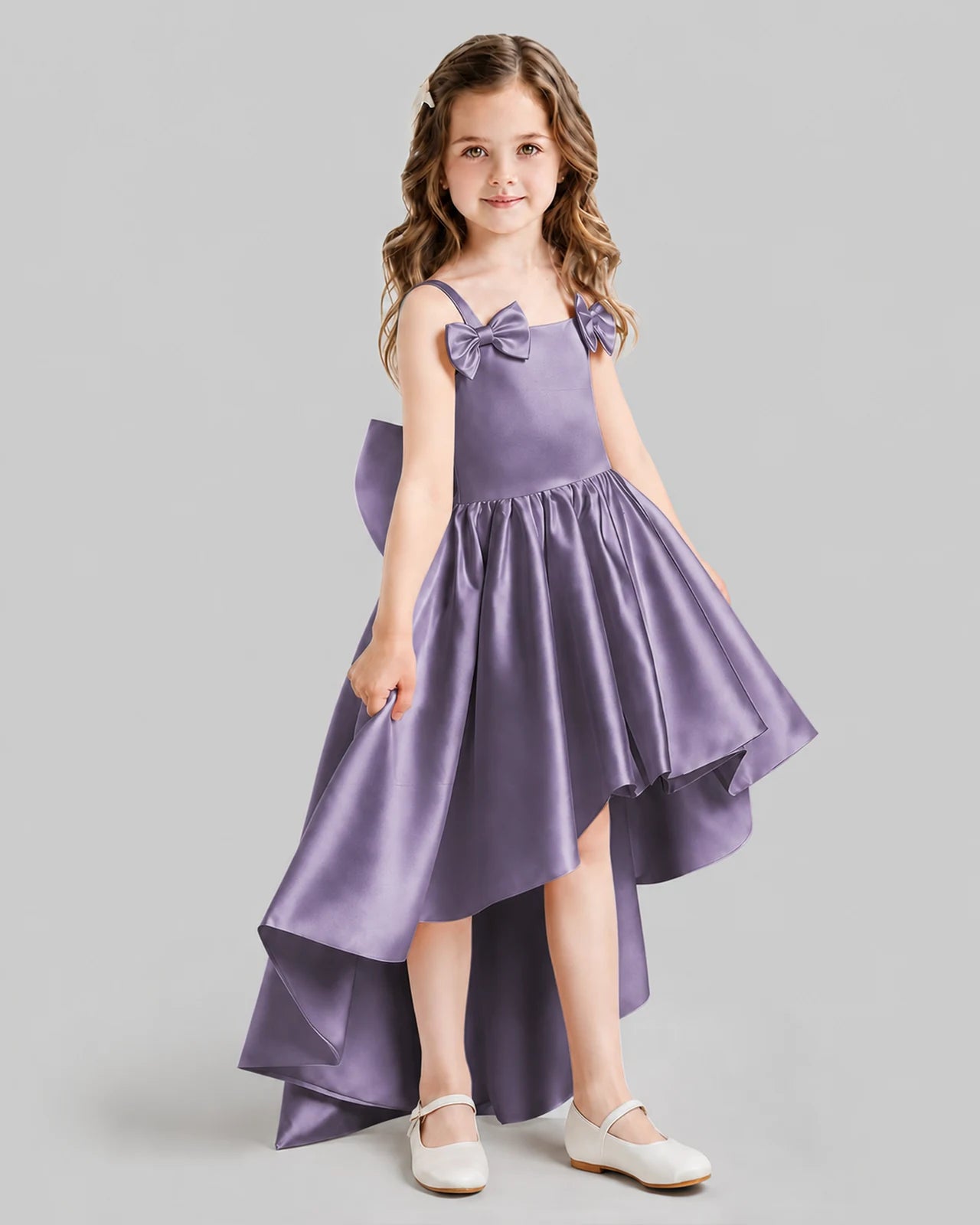 Wisteria Flared Flower Girl Dresses Side