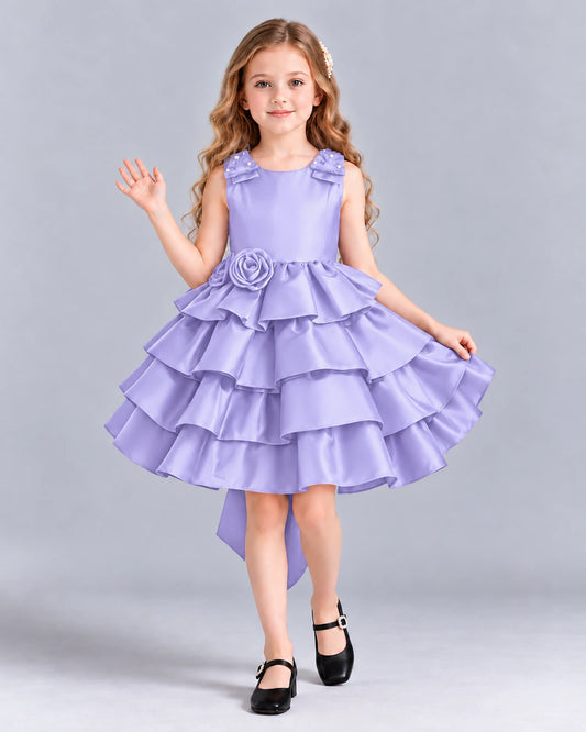 Lavender Ball Gown Girls Formal Dress Front