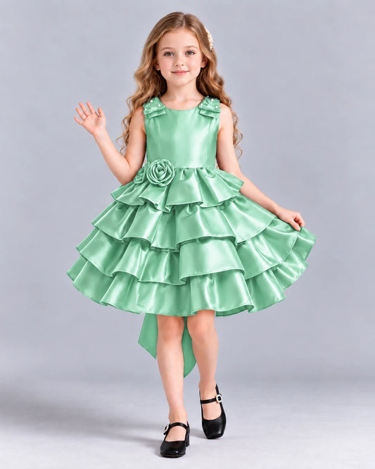 Mint Green Ball Gown Girls Formal Dress Front