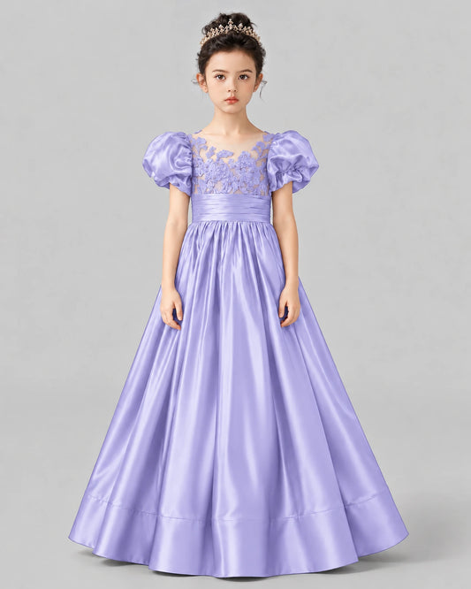 Lavender Ball Gown Girls Formal Dress Front