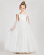 Ivory Tulle A-line Girls Formal Dress Front View