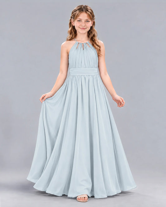 Mist A-line Junior Bridesmaid Dress Front