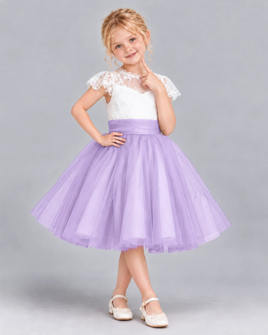 Lilac Ball Gown Girls Formal Dress Front