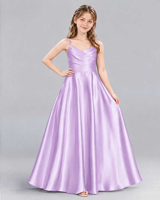 Lilac A-line Junior Bridesmaid Dress Front