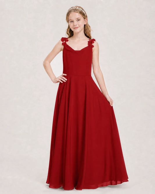 Red Ball Gown Junior Bridesmaid Dress Front