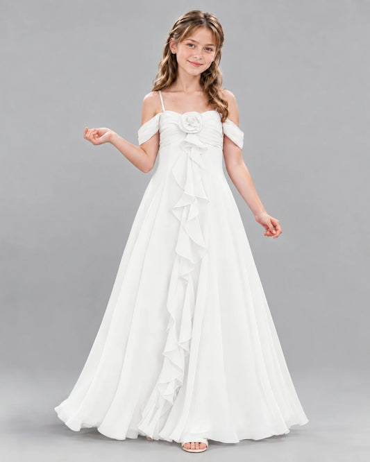 Ivory Ball Gown Junior Bridesmaid Dress Front