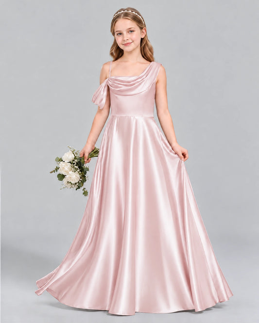 Blush Pink Ball Gown Junior Bridesmaid Dress Front