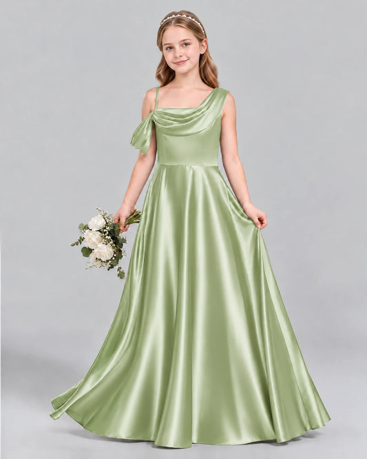 Sage Green Ball Gown Junior Bridesmaid Dress Front