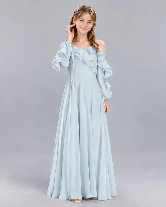 Mist A-line Junior Bridesmaid Dress Front