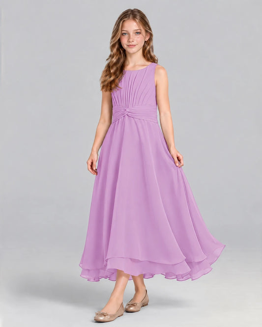 Lilac A-line Junior Bridesmaid Dress Front