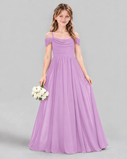 Lilac A-line Junior Bridesmaid Dress Front