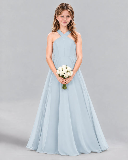 Mist A-line Junior Bridesmaid Dress Front
