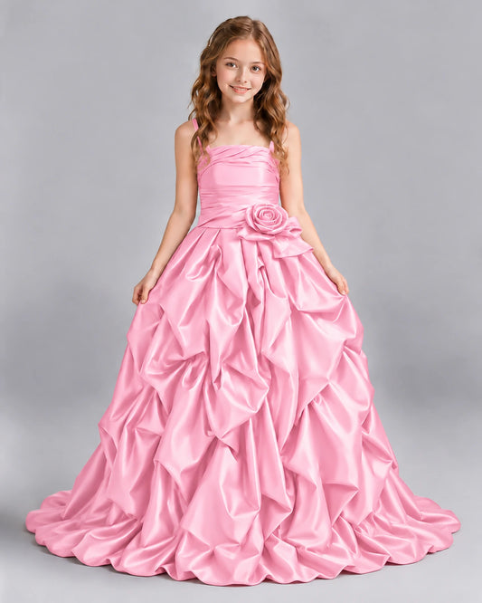 Pink Ball Gown Girls Pageant Dress Front