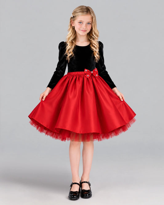 Red A-line Girls Formal Dress Front